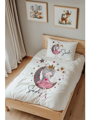 Lilabio Isme Özel Tek Kişilik %100 Pamuk Nevresim Takımı (160X220 Cm) Prenses