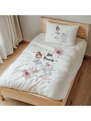 Lilabio Tek Kişilik %100 Pamuk Nevresim Takımı (160X220 Cm) Balerin ve Kuğu