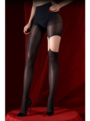 BMD Anna Asimetrik Taşlı Çorap - Siyah