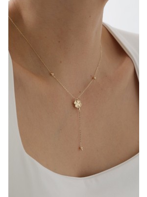 Yavuz Kuyumculuk 14 Ayar Altın Sallantılı Yonca Kolye