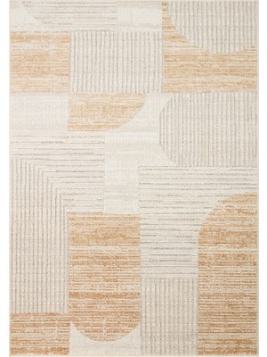 Akbel Halı Sahara SHA 02 Krem Gold - Yumuşak Tuşeli, Hav Yapmayan Modern Halı – Zarif Desenler