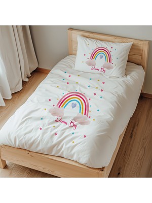 Lilabio Tek Kişilik %100 Pamuk Nevresim Takımı (160X220 Cm) Rainbow Dream Big