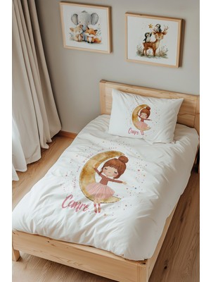 Lilabio Isme Özel Tek Kişilik %100 Pamuk Nevresim Takımı (160X220 Cm) Küçük Kız