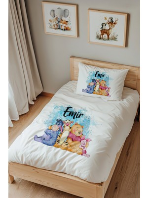 Lilabio Isme Özel Tek Kişilik %100 Pamuk Nevresim Takımı (160X220 Cm) Winnie