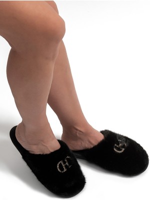 Twigy Alda Kadın Peluş Ev Terliği Siyah 36/40