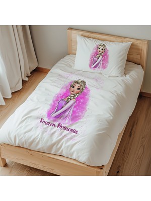 Lilabio Tek Kişilik %100 Pamuk Nevresim Takımı (160X220 Cm) Frozen Princess Pink