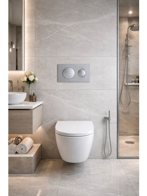 E.c.a Serel Gömme Rezervuar Paneli Çift Buton E.c.a Güvencesi Mat Krom P400180