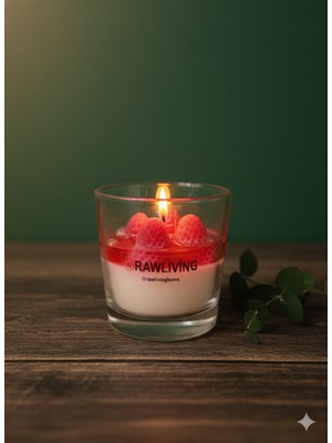 Çilek Kokulu Dekoratif Mum