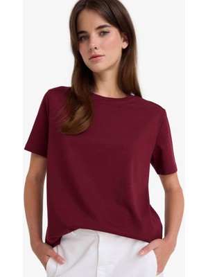 DeFacto %100 Pamuk Regular Fit Bisiklet Yaka Basic Premium Kısa Kollu Tişört A9428AX26SP