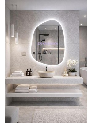 Trend Asimetrik Led'li Lavabo & Banyo Aynası Makyaj Aynası