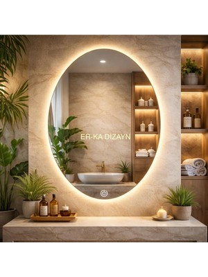 Elips Dokunmatik Ayna Led'li Lavabo & Banyo Aynası *dokunmatik Dimmer Özellikli*