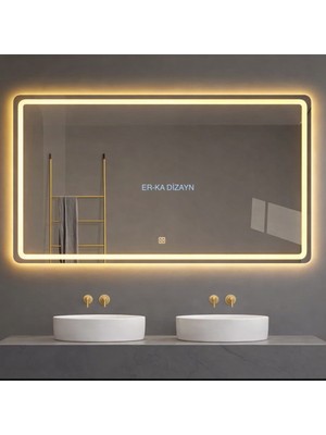 70X50 cm Kumlamalı Günışığı Led'li Lavabo & Banyo Aynası (Dokunmatik Sensörlü Dimmer Özellikli)