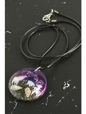 Zero Land Snmswrld Yunus Deniz Efektli Epoksi Kolye-Mor