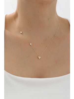 Yavuz Kuyumculuk 14 Ayar Altın Üçlü Kalp Kolye