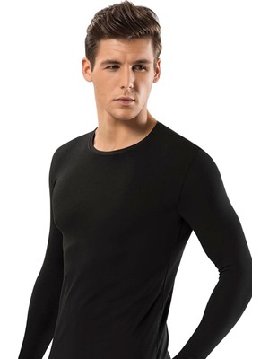 Erdem Erkek Pamuklu O Yaka Uzun Kollu 6'lı Paket Slim Fit Tişört Atlet 1123