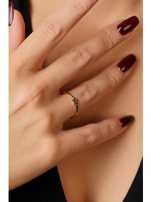 Fiyonk Kuyumculuk 14 Ayar Altın Işıltılı Yıldız Yüzük