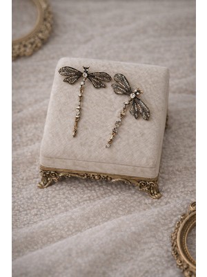 Mirada Jewelry Vintage Incili Büyük Yusufçuk Kadın Küpe