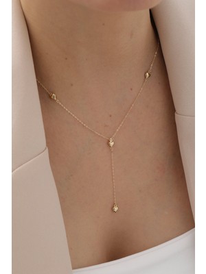 Yavuz Kuyumculuk 14 Ayar Altın Sallantılı Kalp Kolye