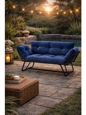 Petkamp Garden Shift- Yatak Olabilen Mekanizmalı Ikili Kanepe Kolları Açılan Yataklı Koltuk