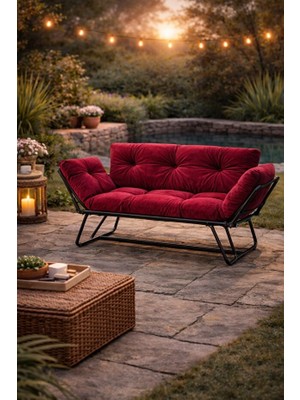 Petkamp Garden Shift- Yatak Olabilen Mekanizmalı Ikili Kanepe Kolları Açılan Yataklı Koltuk