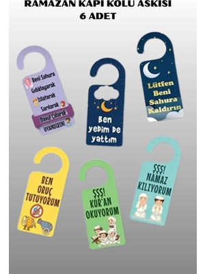 Festilo Ramazan Süsü Çocuklara Ramazan ve Oruç Sevdiren Kapı Kolu Askısı Ramazan Süsleri