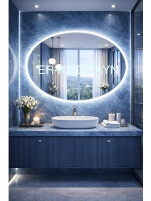 Elips *yatay* Led'li Lavabo & Banyo Aynası Makyaj Aynası