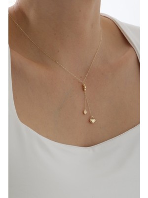 Yavuz Kuyumculuk 14 Ayar Altın Sallantılı Kalp Kolye