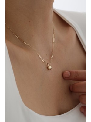 Yavuz Kuyumculuk 14 Ayar Altın Ataş Zincir Kalp Kolye