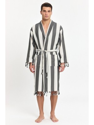 Mulberry Erkek Striped Peştemal Bornoz %100 Pamuk Plaj Bornoz