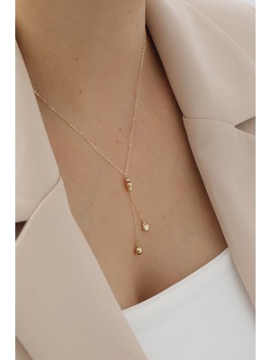 Yavuz Kuyumculuk 14 Ayar Altın Sallantılı Modern Kalp Kolye