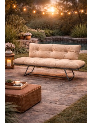 Petkamp Garden Shift- Yatak Olabilen Mekanizmalı Ikili Kanepe Kolları Açılan Yataklı Koltuk