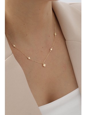 Yavuz Kuyumculuk 14 Ayar Altın Beşli Yonca Kolye