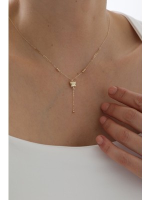 Yavuz Kuyumculuk 14 Ayar Altın Sallantılı Modern Kolye