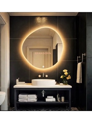 50 cm Asimetrik Günışığı Led'li Lavabo & Banyo Aynası (Dokunmatik Sensörlü Dimmer Özellikli)