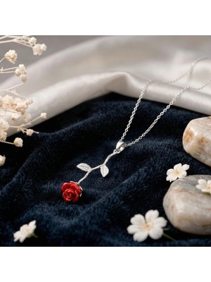 Aytoba 925 Ayar Gümüş Kişiye Özel Gül Kolye