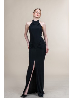MissVina Venezia Slim Yırtmaçlı Elbise 20291
