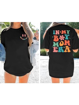 Bisiklet Yaka Kısa Kol Baskılı T-Shirt - Siyah