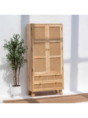 Evora Hazeran Detaylı Masif Ahşap Çok Amaçlı Büfe