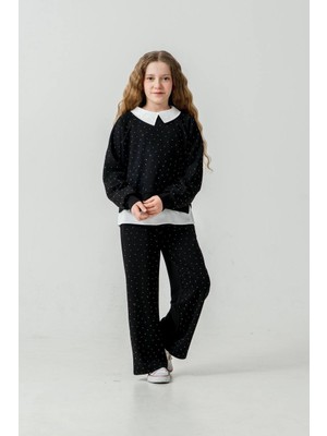 Miniko Kids Kız Çocuk Bayramlık Taşlı Yakalı 2li Takım