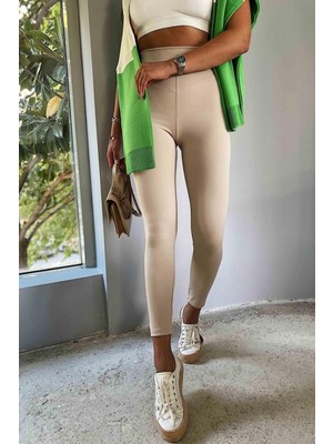 Hiccup Kadın Janes Yüksek Bel Tayt Fildişi Doğal