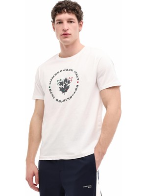 Lumberjack ml Renato 11ITL 1030 6fx Beyaz Erkek Kısa Kol T-Shirt
