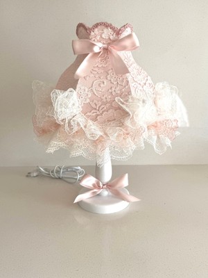 Lulu Avizem Luluavizem Patentli Pudra Ithal Dantel Bebek Çocuk Genç Gelin Odası Abajur Aksesuar