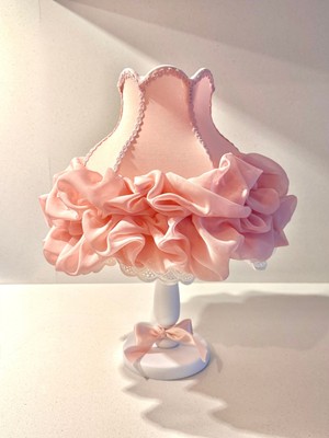 Lulu Avizem Luluavizem Patentli Özel Tasarım, Elde Y;ıkanabilir Başlık, Toz Pembe Pofuduk Abajur