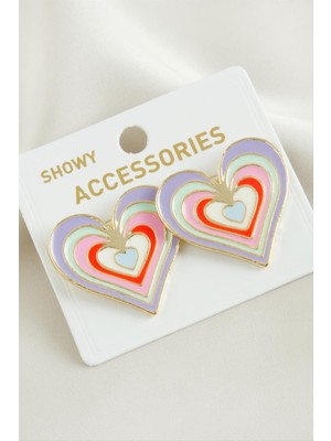 Zero Land Snmswrld Kalp Yeni Sezon Mineli Küpe-Sarı