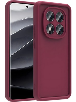 Fibaks Redmi Note 15 Pro 5g Kılıf Kamera Korumalı Yumuşak Dokulu Darbe Emici Bordo Silikon Kapak