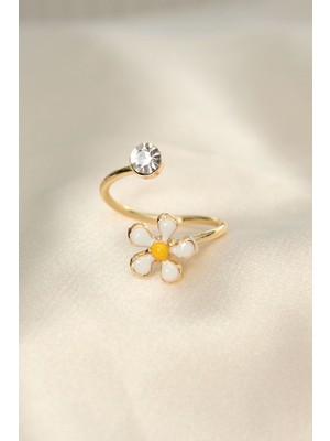 Vice Avm Papatya Tasarımlı Zirkon Taşlı Ayarlanabilir Yüzük - TJ-BYK2231 TG-V 12320