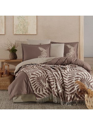 SHC4200 Çift Kişilik Battaniyeli Nev Takımı Liora V2 Kahve