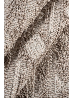 Santiva Home Kahve Krem Yumuşak Dokulu Halı Bukle Salon Koridor Dokuma Makine Halısı Antialerjik