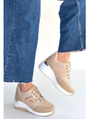 Novytech Geja Bej Cilt Bağcıklı Spor Ayakkabı - Lisinya