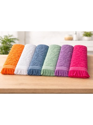 Aşkana Mutfak Havlusu 6 Adet, 30X48 cm Renkli Kurulama Bezi ,El Havlusu 6 Parça (Nişan-Dügün,Hediye)